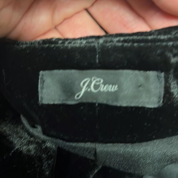 J Crew black velvet wrap dress with tie belt Sz L - Picture 6 of 6